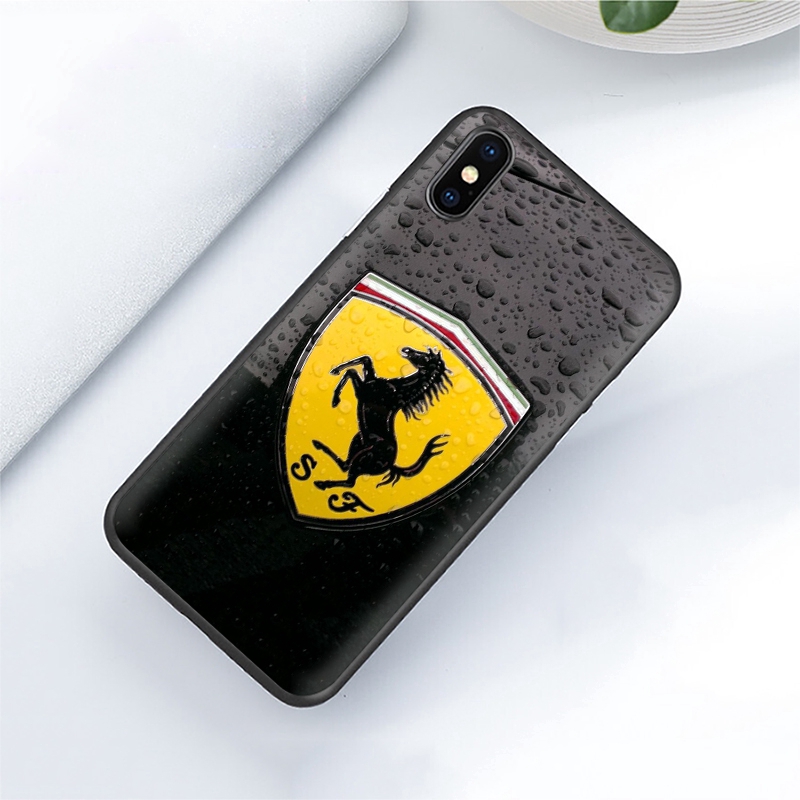Ốp điện thoại dẻo họa tiết logo xe hơi Ferrari cho IPHONE 11 PRO XS MAX XR X 8 7 6S 6 PLUS 5S 5 SE 2020 D99