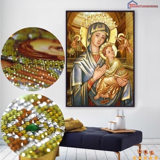 Tranh đính đá, tranh thêu chữ thập đức mẹ hằng cứu giúp DF2336 LV564 DV6525 LV3514 (60cm x 45cm)