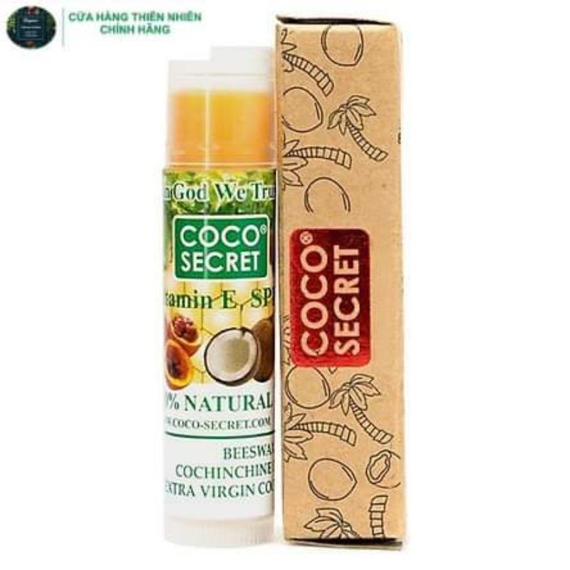 Son dưỡng môi dầu dừa sáp ong gấc &amp; bạc hà thiên nhiên coco secret
