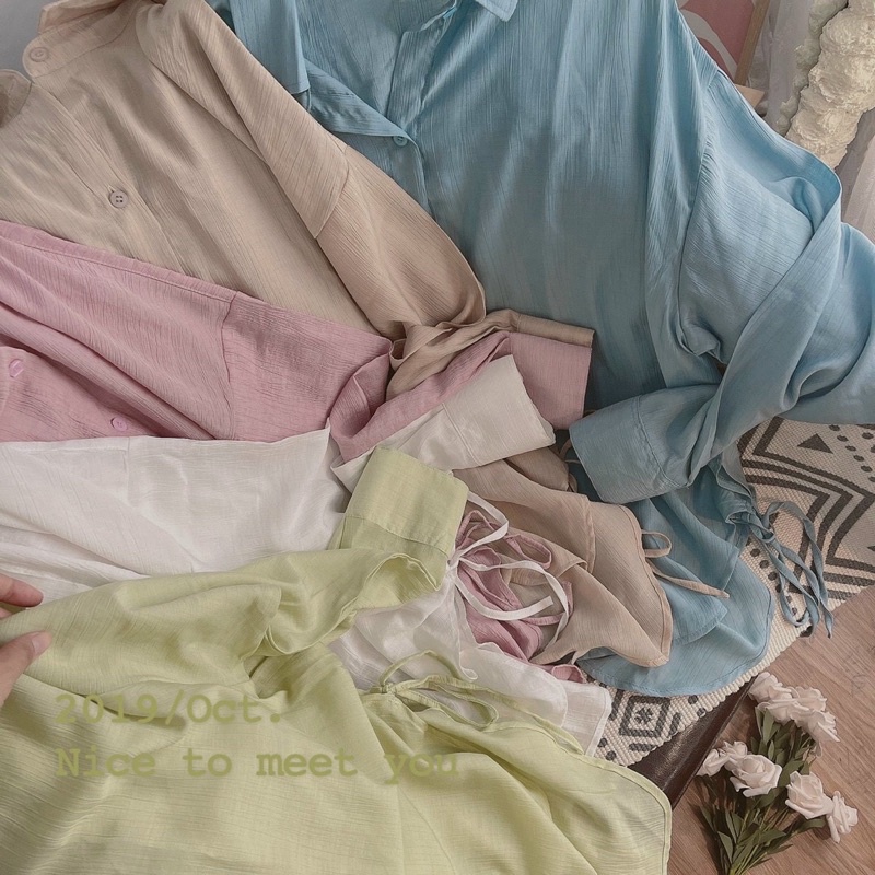 Sơ Mi Buộc Nơ màu pastel siêu ưng
