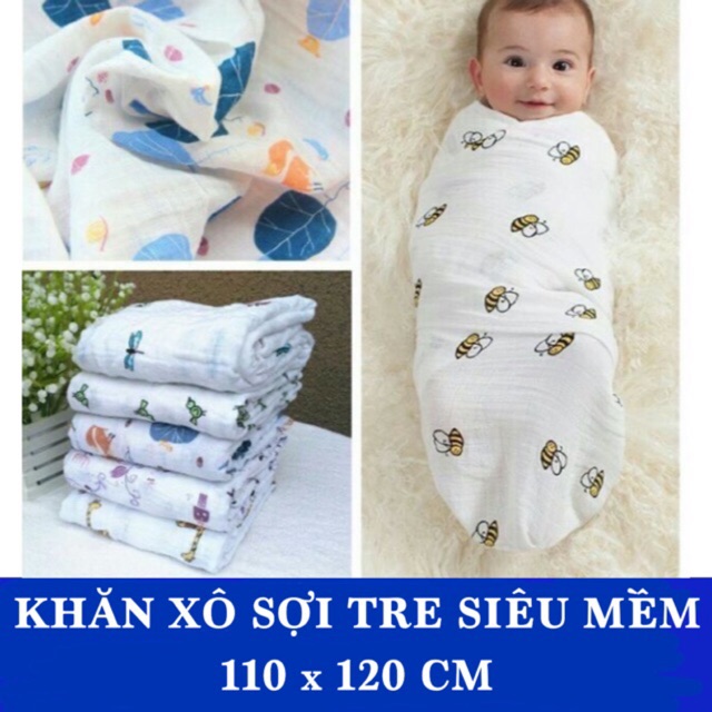 [Mã MKBC245 giảm 8% đơn 400K] Khăn tắm sợi tre đa năng 110 x 120cm siêu thấm Aden and anais (khăn cuộn)