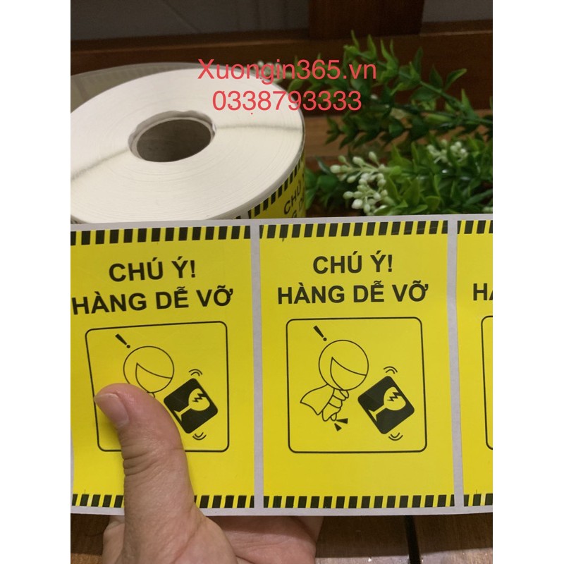 Tem cảnh báo Hàng dễ vỡ KT:9x6cm