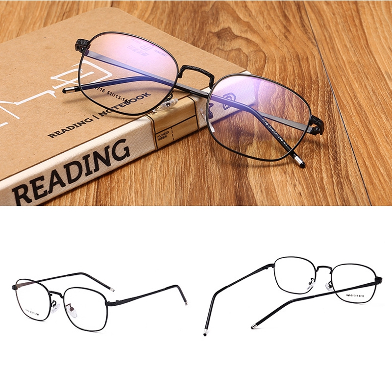 Kính gọng tròn bằng kim loại phong cách retro thời trang thanh lịch cho nam/nữ