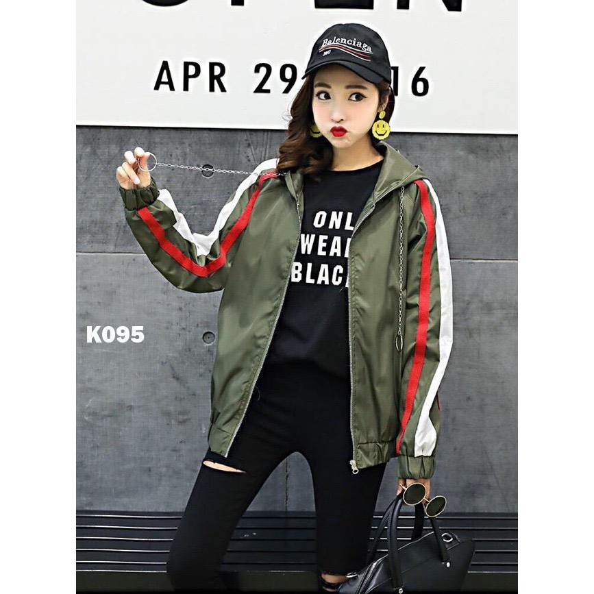 ÁO KHOÁC DÙ NỮ SỌC TAY ÁO CAO CẤP TN02 - MUA NGAY