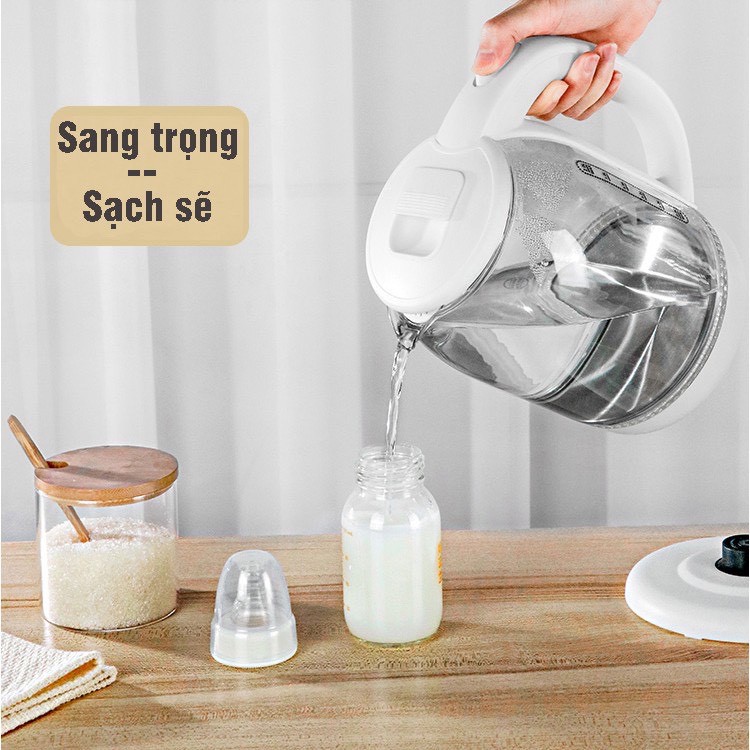 ẤM SIÊU TỐC RONGSHEN, ẤM ĐUN NƯỚC 2 CHỨC NĂNG GIỮ ẤM - ĐUN NƯỚC, DUNG TÍCH 1.8 LÍT, CÔNG SUẤT 1500W JDX12