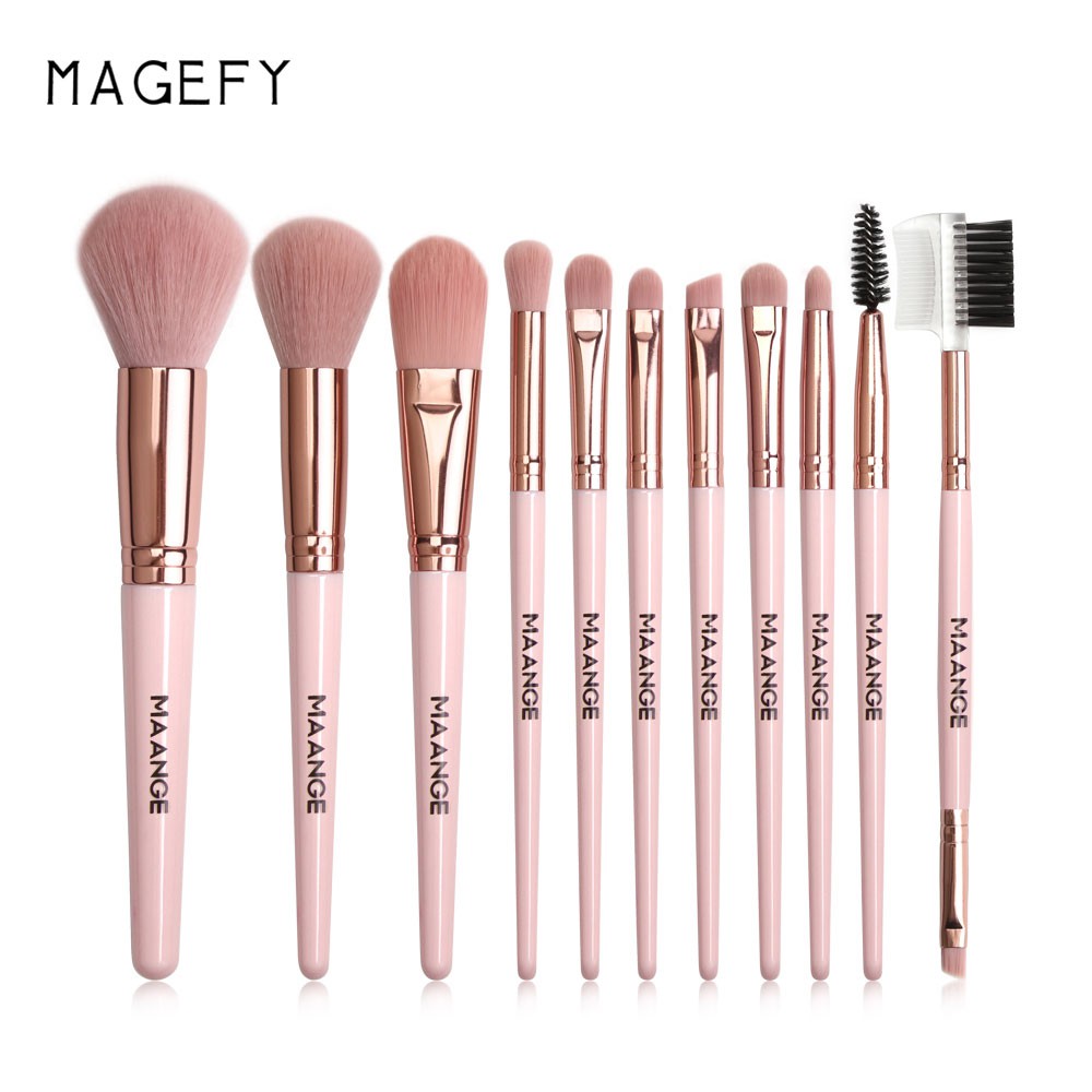 11PCS Set Cọ trang điểm/bộ cọ trang điểm cá nhân set cọ trang điểm Cọ trang điểm đánh phấn mắt chất lượng cao，Cọ Trang Điểm Lông Siêu Mềm Thiết Kế Nhỏ Gọn Dùng Đánh Phấn Mắt MAGEFY Makeup Brushes Set