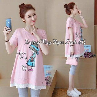 Áo phông bầu cộc tay hình cô gái A21