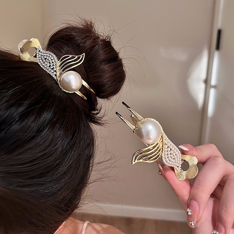 Kẹp Tóc Đuôi Cá Đính Đá Phong Cách Hàn Quốc Cho Nữ