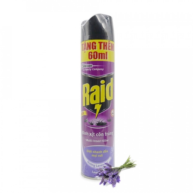 Bình Xịt Côn Trùng Raid Lavender +60ml