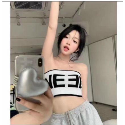 Áo ống có mút croptop - AO Bra Quây Không Dây in chữ Đi Biển ,Chơi Tập Nhảy Gym Yoga B15