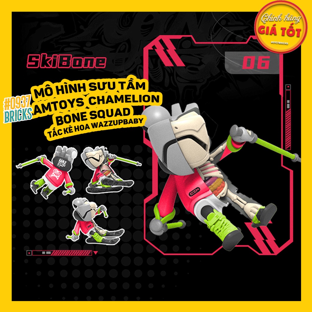 MÔ HÌNH KHỦNG LONG WAZZUPBABY BONESQUAD x Mighty Jaxx Đồ chơi mô hình Tắc kè 0937Bricks