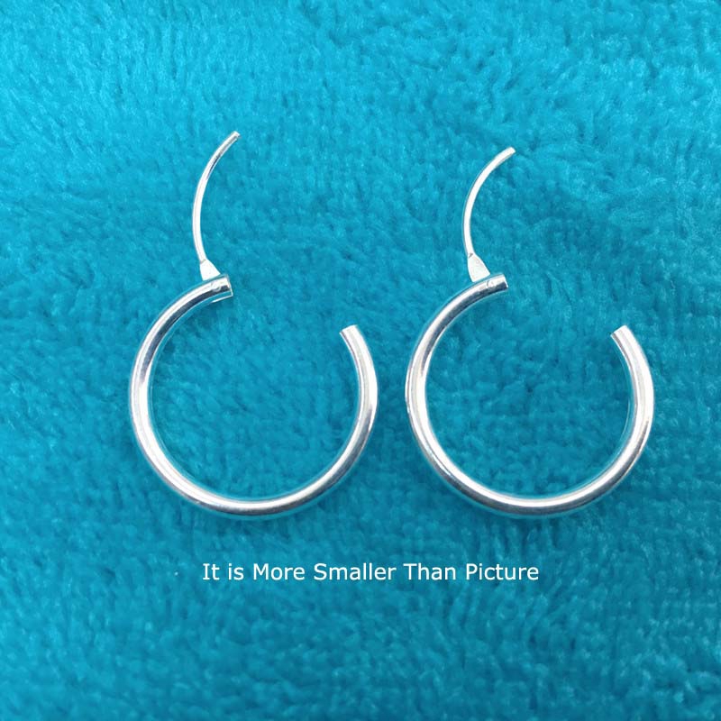 1 Đôi Bông Tai Mạ Bạc Hình Tròn Đơn Giản 1.6mm