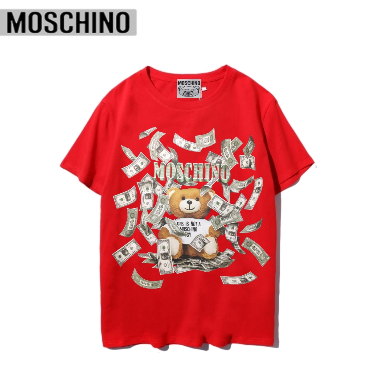 Áo Thun Tay Ngắn In Hình Gấu Moschino Trẻ Trung Cho Nam Và Nữ