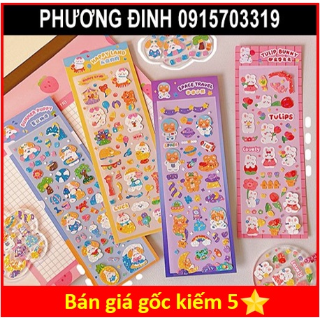 Hình Dán STICKER CUTE Họa Tiết Hoạt Hình Trang Trí