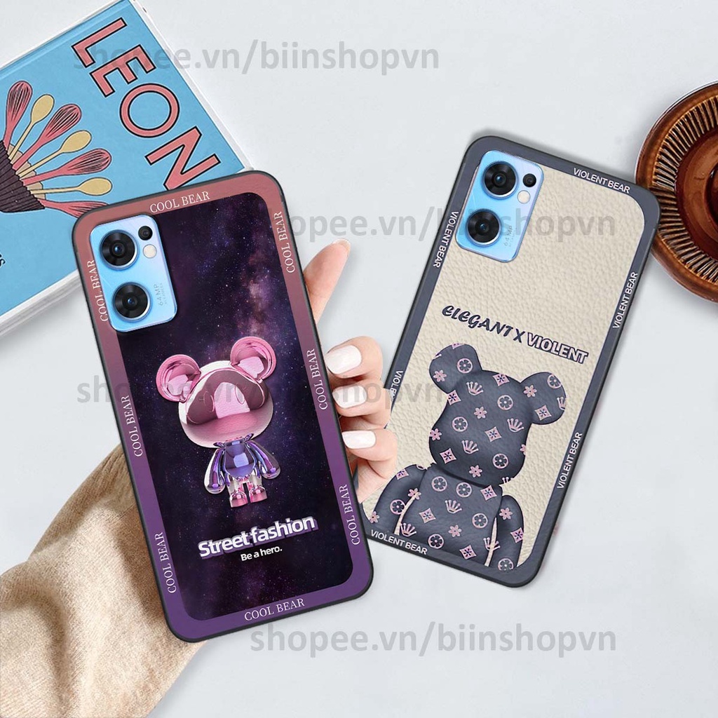 Ốp Oppo Reno7 / Reno7 Z 5G / Reno 7 hình gấu bear brick đẹp độc lạ, thời trang, cá tính