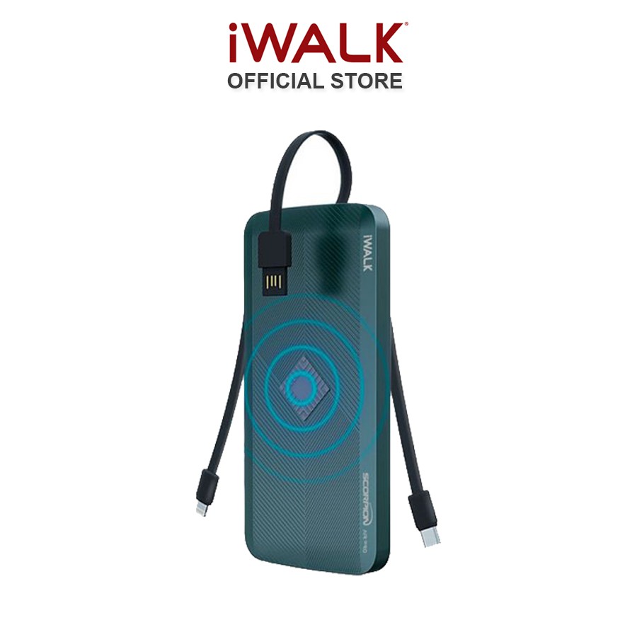 Sạc dự phòng iWalk Scorpion Air Pro 12000mAh tích hợp sạc không dây PD QC3.0 - UBA12000P