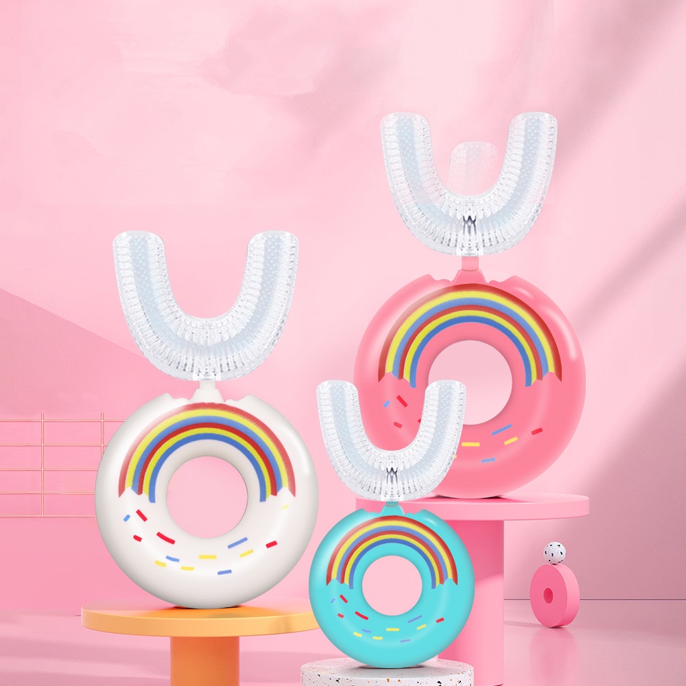 Bàn chải đánh răng ZHAN QI TOYS bằng silicon hình chữ U 360 độ an toàn dành cho bé