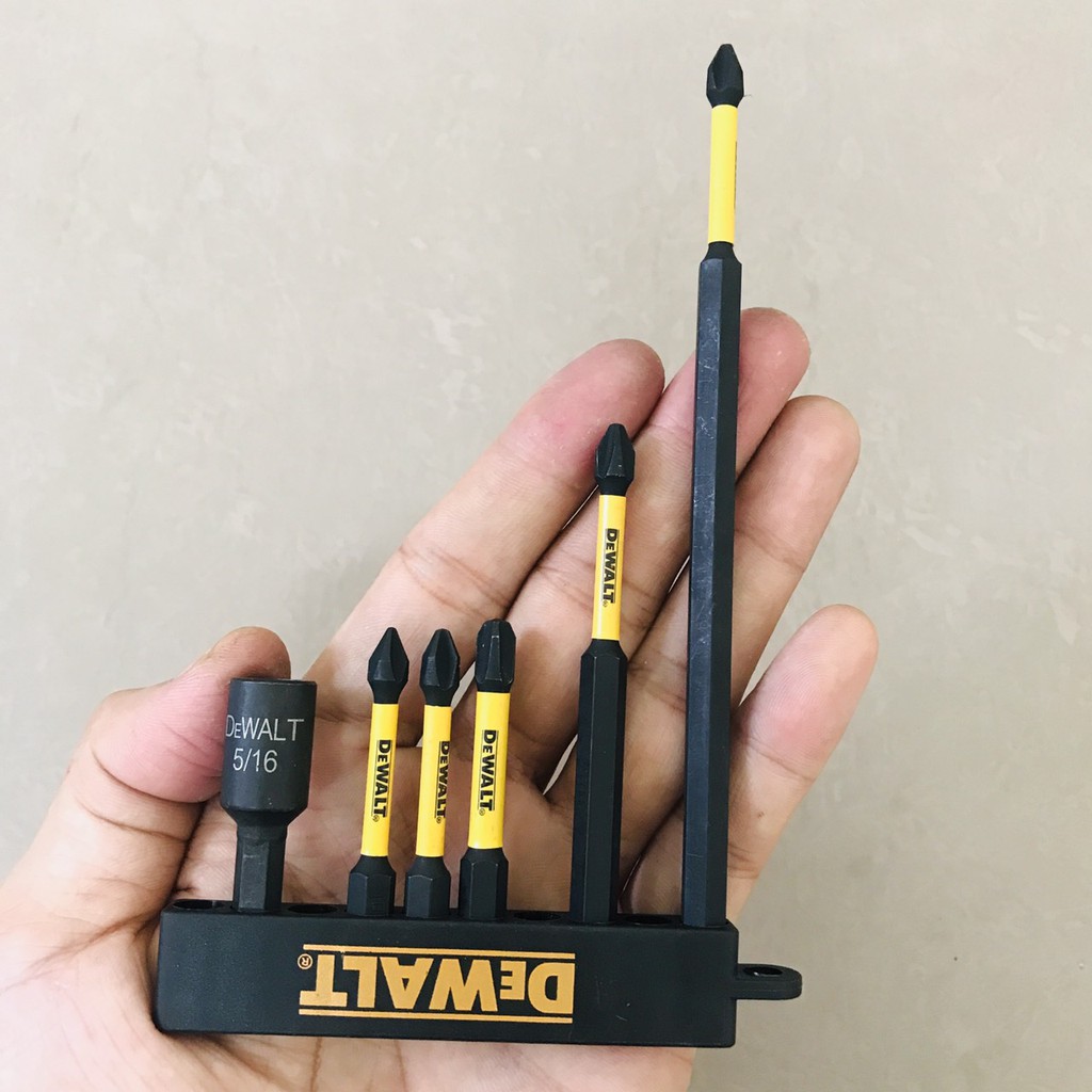 Bộ 6 Mũi Vít DeWalt Chính Hãng Có Từ Tặng Đế gắn vít