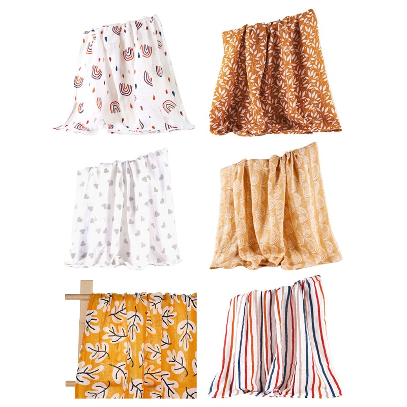 Chăn Quấn Em Bé Chất Liệu Cotton Mềm Mại In Họa Tiết