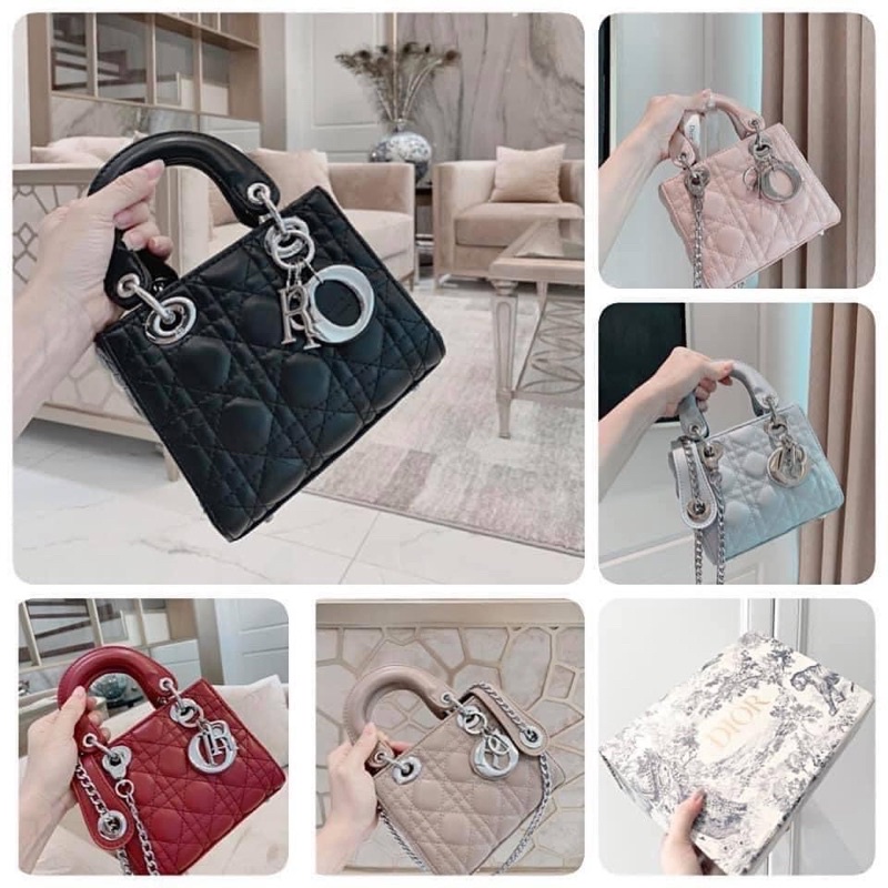 Túi Diiii o sz 18 cm full bõ kèm 2 dây đeo, da lì - kèm ảnh thật HANA BAG