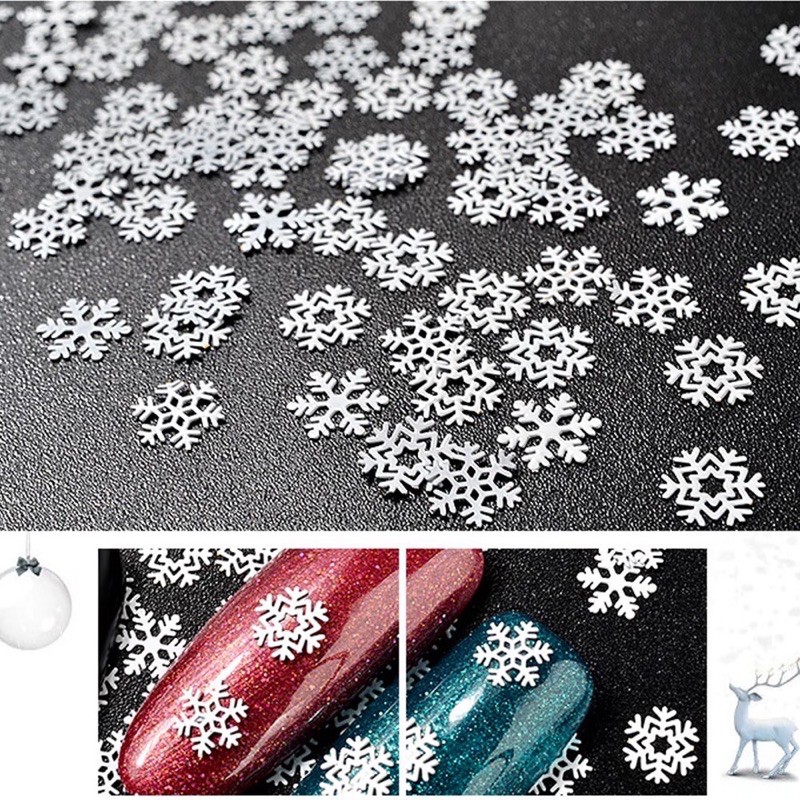 Sequin kim tuyến Noel 90 bông tuyết Giáng sinh trắng nhôm