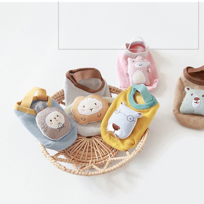 Bộ 5 đôi tất thú Honey cổ ngắn cho bé, chất cotton mềm mại, co giãn  - Nắng Của Mẹ_MATONG