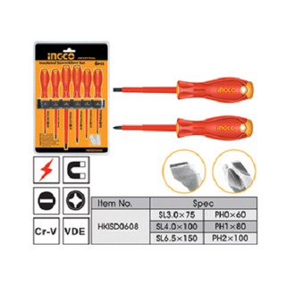 Bộ 6 tua vít cách điện ingco hkisd0608