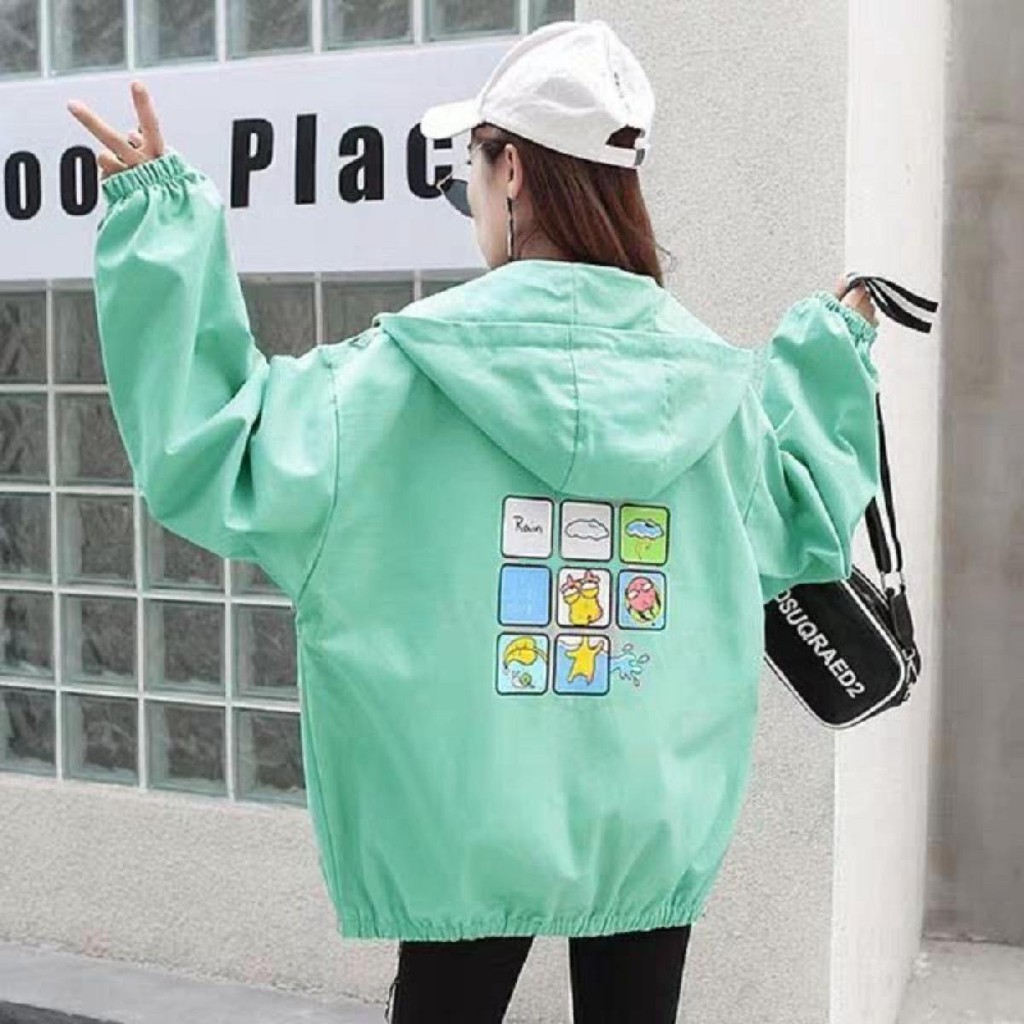 Áo Khoác Dù Nam Nữ 2 Lớp hàng thiết kế .in hinh dễ thương ,siêu hot siêu chất siêu cá tính TP
