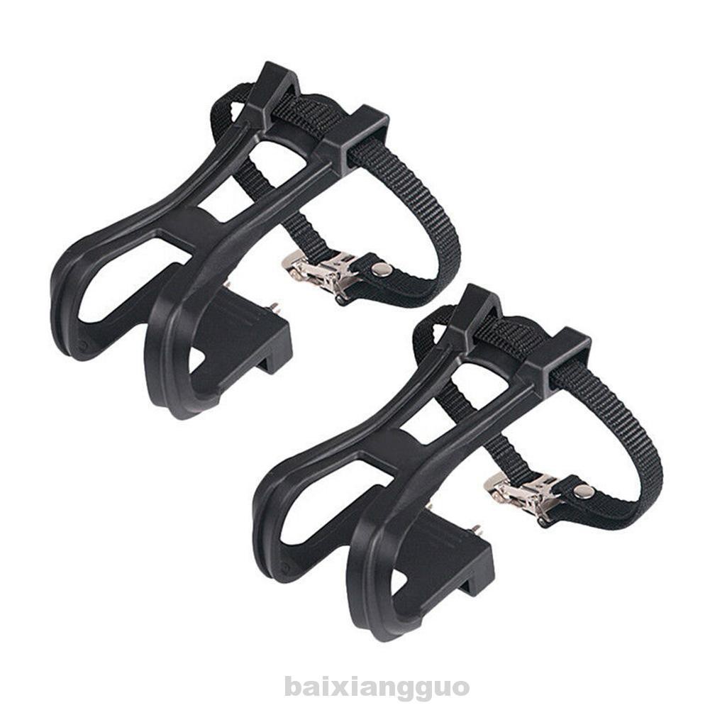 Cycling Easy Install Fixed Gear For Bicycle Pedal Nylon Useful Wear Resistant With Straps Toe Clip Set