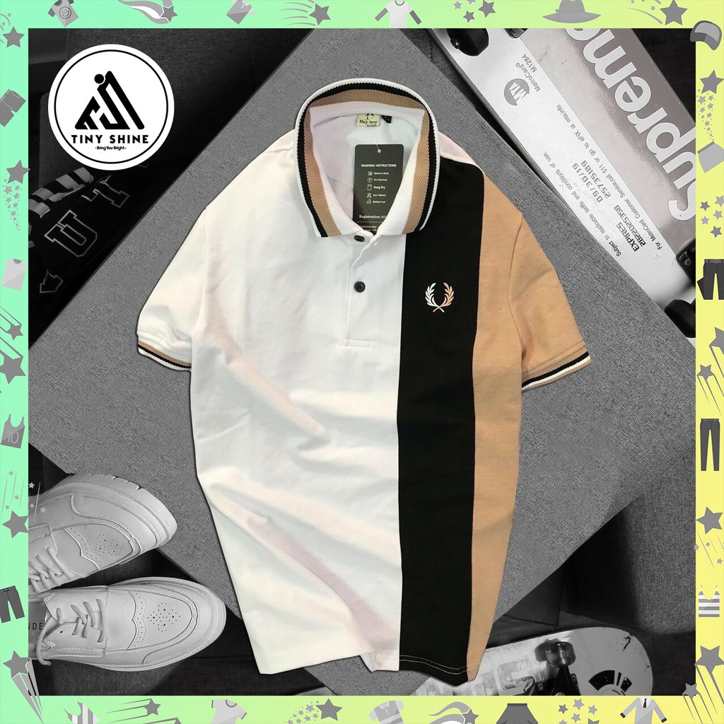 Áo Phông Polo Cotton Nam Cổ Bẻ Thêu Phối Bông Lúa Chất Vải Cao Cấp (TinyShine)
