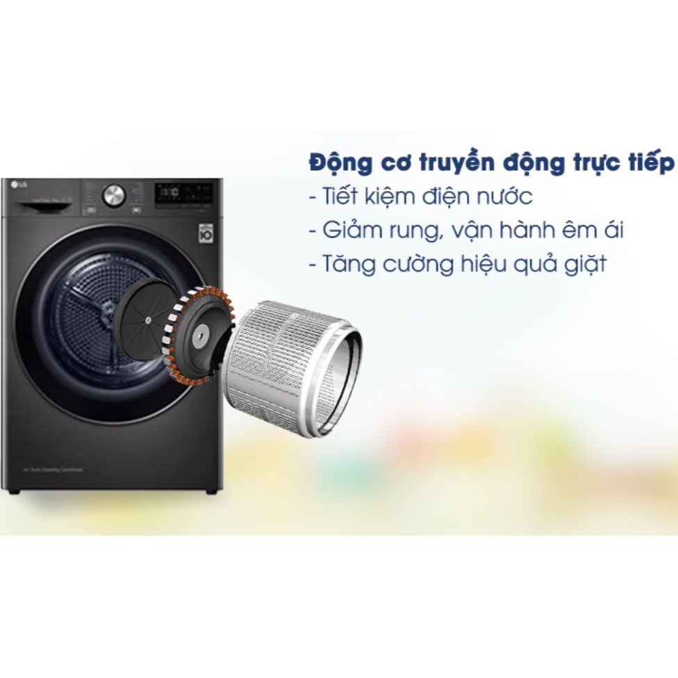 Máy sấy bơm nhiệt LG 9 Kg DVHP09B