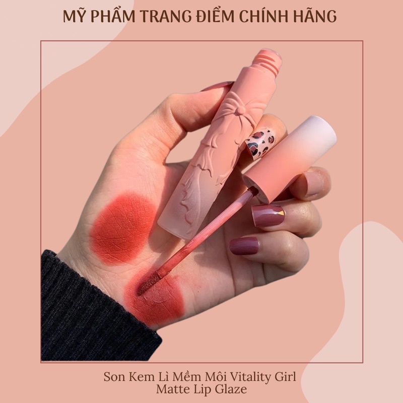 Son Kem Lì Siêu Mềm Mịn Môi, Căng Bóng, Quyến Rũ Vitality Girl Lip Glaze