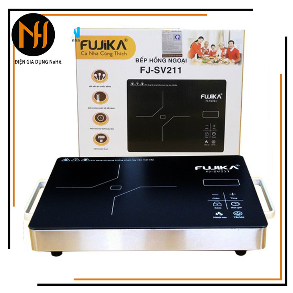 [chọn Phân Loại]Bếp Hồng Ngoại 2000W Fujika FJ-SV211 và NKMEDIA MD-DV222 Mặt Kính Cường Lực không kén nồi