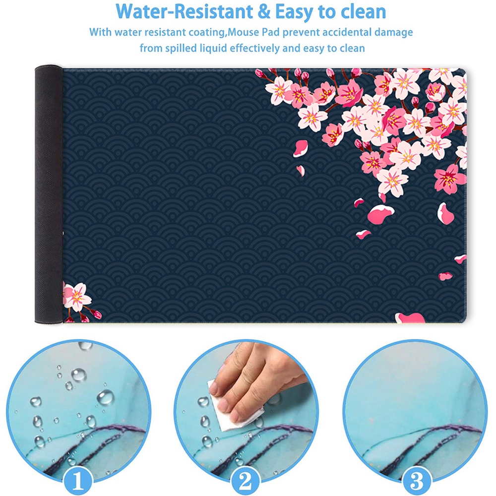 Tấm Lót Chuột Và Bàn Phím Cỡ Lớn In Hình Hoa Anh Đào Xinh Xắn