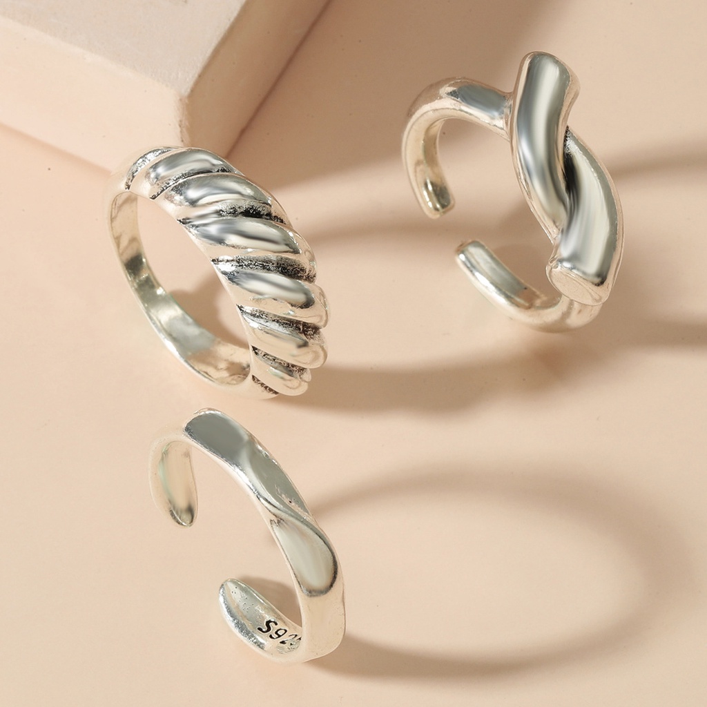 Set 3 nhẫn đeo tay phong cách vintage thời trang cho cặp đôi