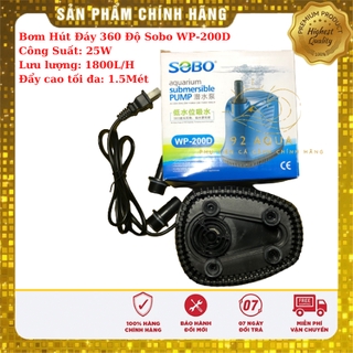 Bơm Hút Đáy 360 Độ Sobo WP-200D (25W - 1800L/H - 1.5M) - Bơm Chìm Hút Cặn Cho Bể Cá