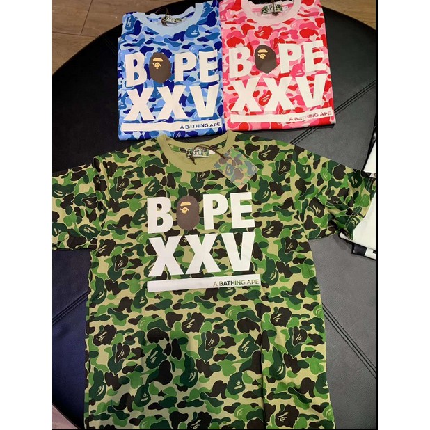 New Bape X XXV A Bathing Ape Classic Camouflage t shirt Men Women Short sleeve t-shirt