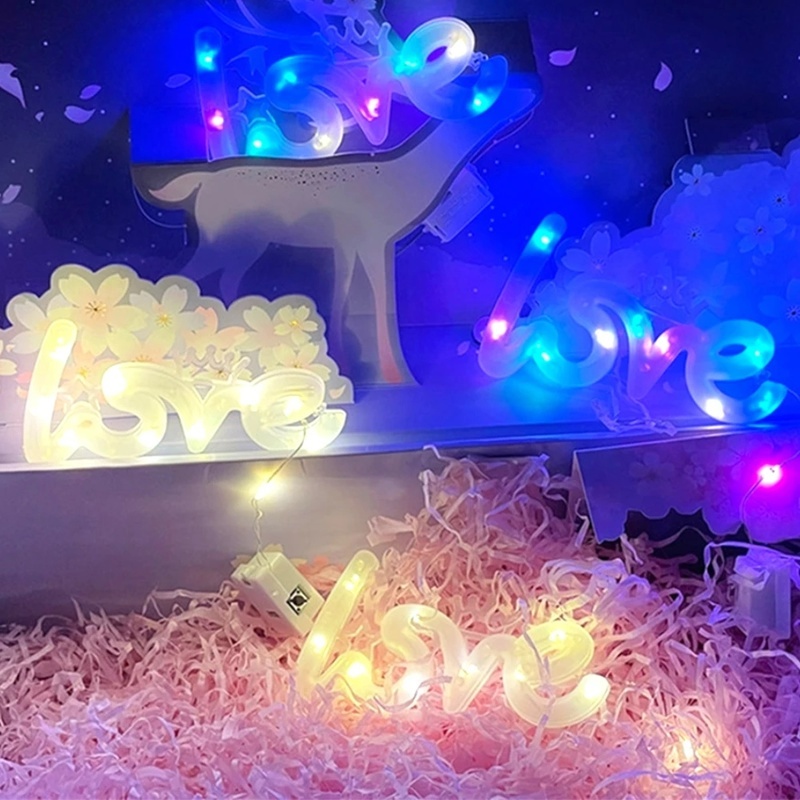 Đèn LED Trang Trí Bánh Sinh Nhật/Tiệc Cưới Hình Chữ LOVE/Bó Hoa Có Đèn LED