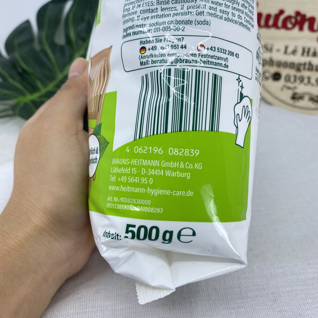 Bột soda Heitmann tẩy rửa đa năng , dễ dàng lau chùi các vết bẩn, mảng bám trong bếp- phương thùy germany
