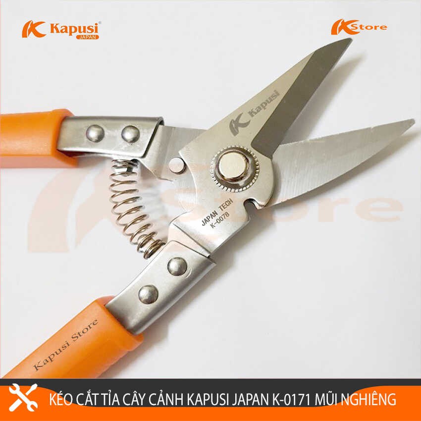 KÉO CẮT CÀNH - KÉO TỈA DĂM MỎ NHỌN LƯỠI CONG KAPUSI JAPAN K-0171 8INCH/180MM