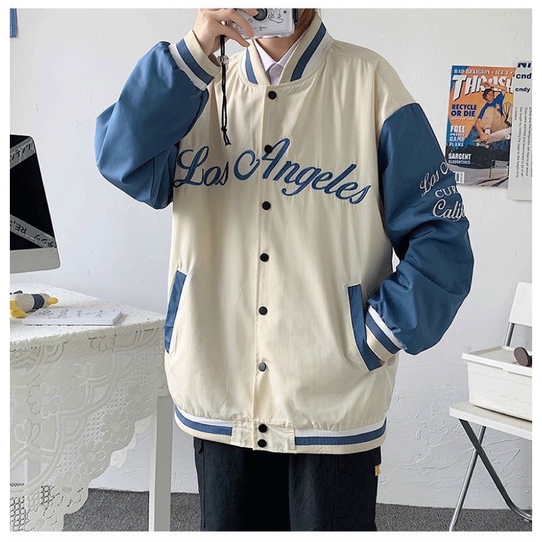 [ ẢNH THẬT + VIDEO ] Áo Khoác Bomber LOS ANGELES From Rộng dày dặn phong cách Ulzzang-Khoác Dù Nam Nữ Unisex