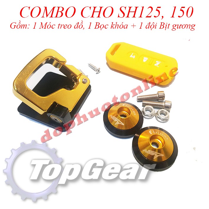 COMBO: BỌC KHÓA SILICON - BỊT CHÂN GƯƠNG - MÓC TREO ĐỒ SH 125i, 150i <TOPGEAR>