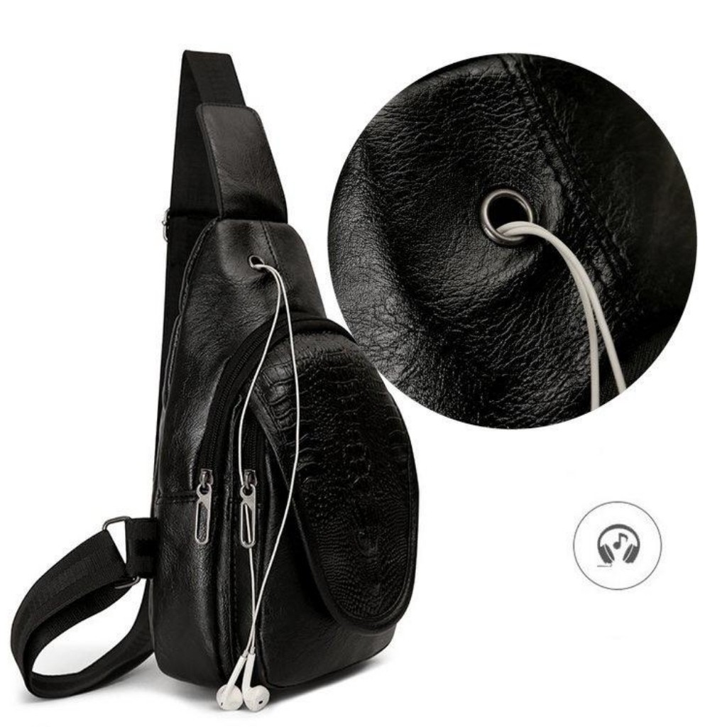 Túi Đeo Chéo Nam 💝 Túi Da Cá Sấu T02 💝 Logo Cá Sấu In Nổi, Phiên Bản Mới 💝 Dày Dặn💝 Tiện Lợi | BigBuy360 - bigbuy360.vn