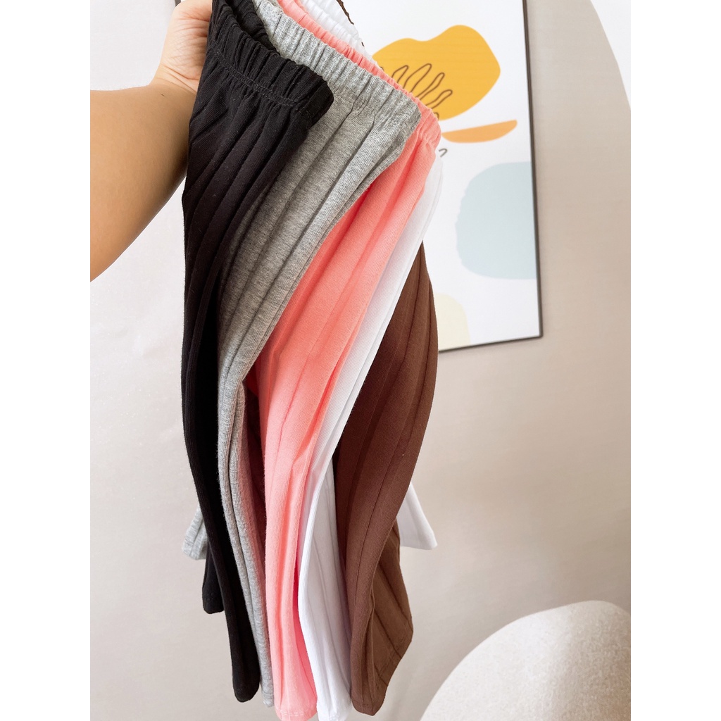 Quần legging trơn chất cotton len mềm 5 màu cho bé gái (V797)
