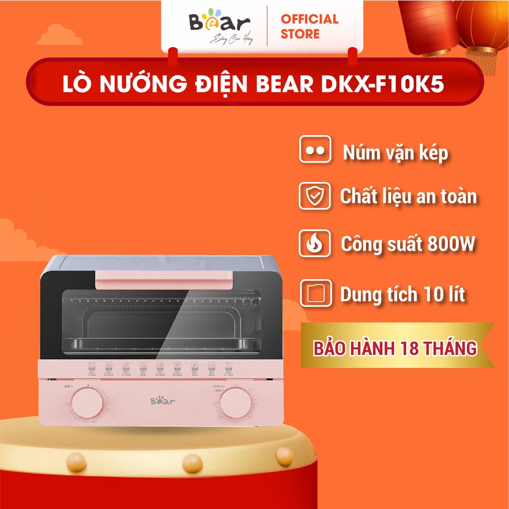 Lò Nướng Bánh Mini Bear Dung Tích 10L Thiết Kế Nhỏ Gọn Đa Năng DKX-F10K5