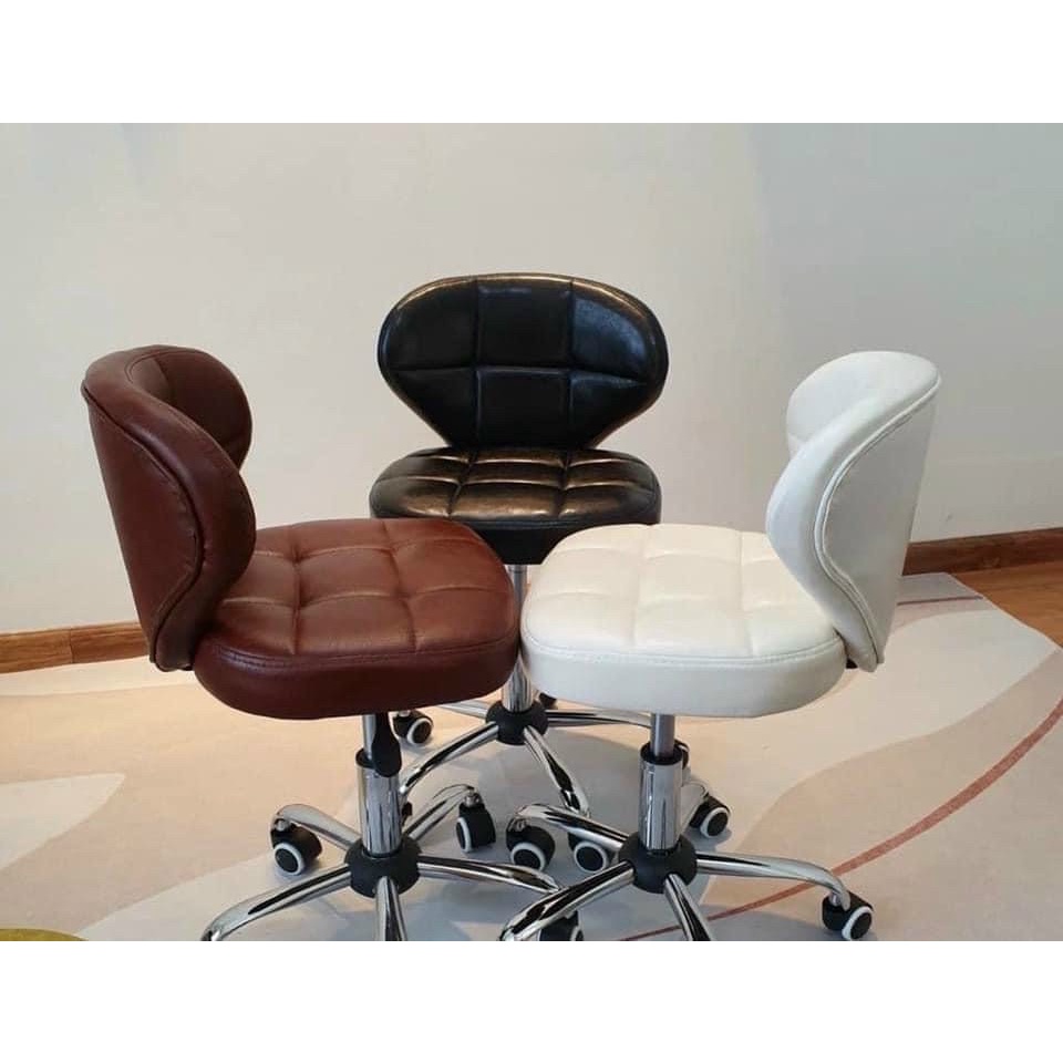 Ghế Kỹ Thuật Viên Spa Có Tựa Da Cao Cấp, Ghế Xoay 360 Độ