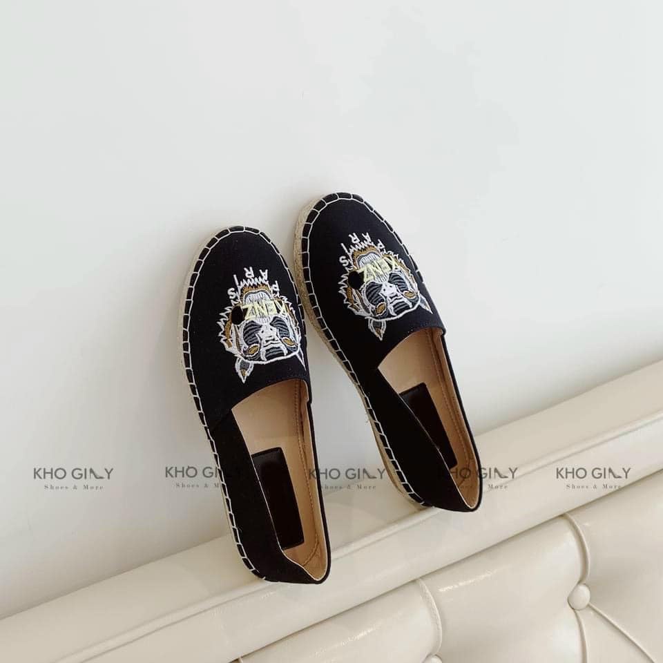 GIÀY LƯỜI ĐẾ CÓI KENZO MÀU ĐEN THÊU HỔ LÓT KENZO [ SIÊU HOT ]