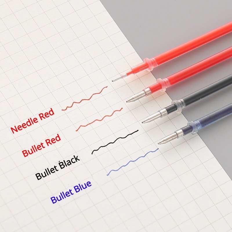 Set 10 Ruột Bút Bi 0.5mm Thay Thế Mực Đen / Đỏ / Xanh