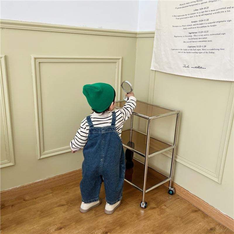 Quần yếm bò cho bé trai bé gái từ 1 đến 5 tuổi, quần yếm jean xanh A4 Ttom.kids
