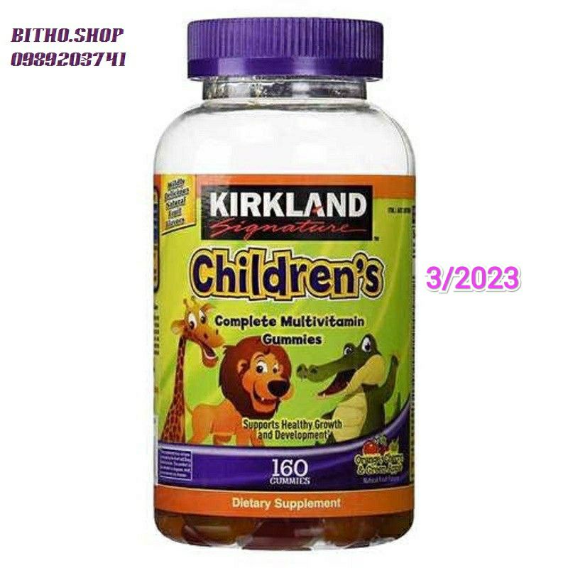Kẹo dẻo bổ sung vitamin tổng hợp cho bé Kirkland Children's Multivitamin 160 viên